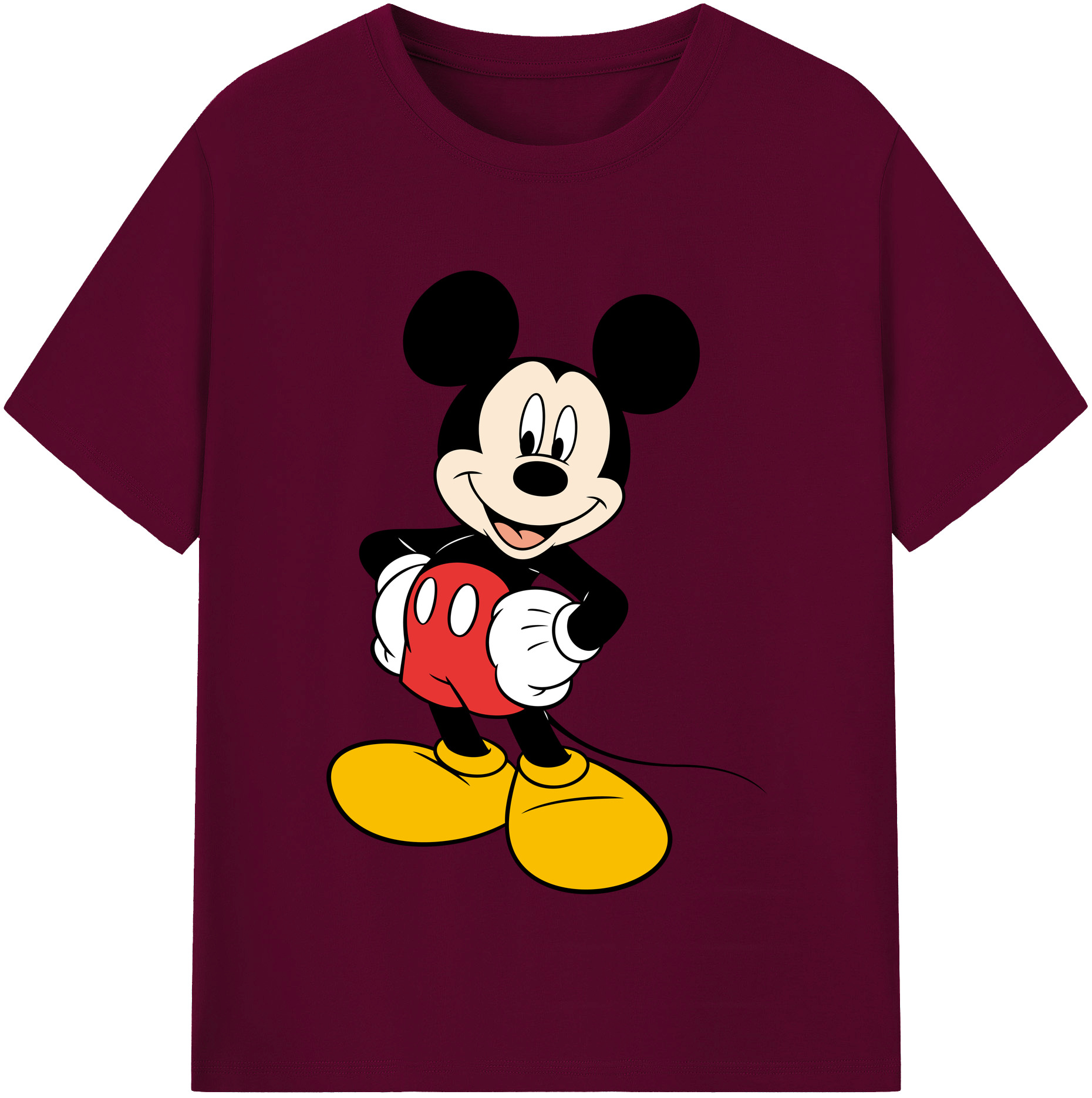 （画像用） ミッキーマウス Mickey Mouse レディースカジュアルプリントTシャツ（綿100％）